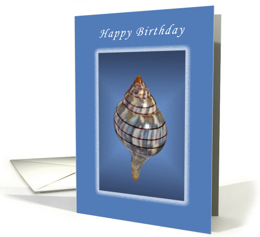 Happy Birthday Seashell with Blue Background card (1077588)