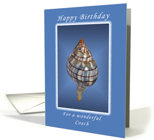 Happy Birthday for a wonderful Coach, Seashell card (1080182)