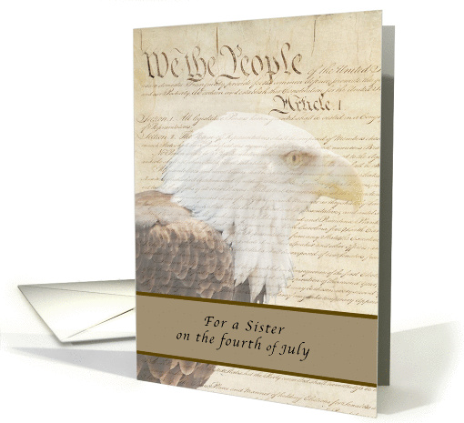 United States Constitution, Happy Independence Day, Sister card