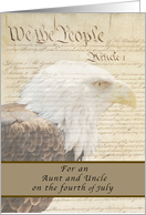 United States Constitution, Happy Independence Day, Aunt & Uncle card