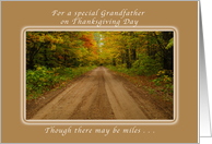 Happy Thanksgiving Day for a Special Grandfather, Autumn Road card