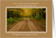 Happy Thanksgiving Day for a Special Grandmother, Autumn Road card