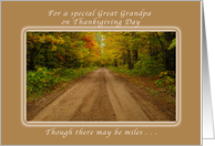 Happy Thanksgiving Day for a Special Great Grandpa, Autumn Road card