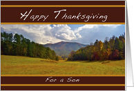 Happy Thanksgiving as the Holidays Approach, For a Son card