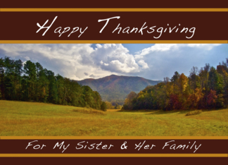 Happy Thanksgiving as the Holidays Approach, for Sister & Her Family