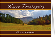 Happy Thanksgiving, for a Nephew, Approaching Holidays card