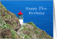 Happy 35th Birthday, Hawaiian Light Overlooking the Pacific Ocean card