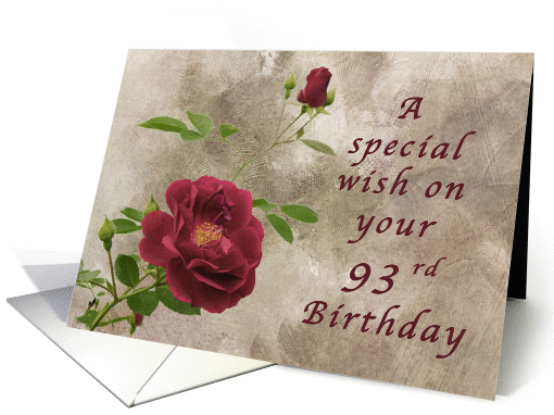 Red Rose a Special 93rd Birthday Wish card (1129818)