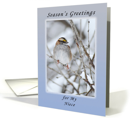 Season's Greetings My Niece, Sparrow in the Winter card (1134278)