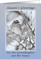 Season’s Greetings Our Granddaughter and Her Fiance, Sparrow card