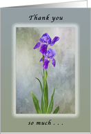 Thank You For Volunteering, Purple Iris with Textured Background card