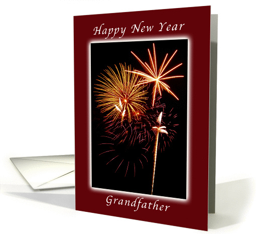 Happy New Year, For Grandfather, Fireworks card (1142536)