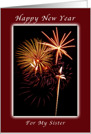 Happy New Year, For My Sister, Fireworks card