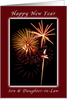 Happy New Year, For My Son and Daughter-in-Law, Fireworks card