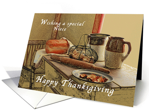 Happy Thanksgiving, Niece, Old Fashioned Kitchen card (1143286)