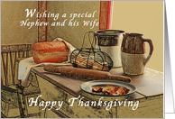 Happy Thanksgiving, Nephew and His Wife, Old Fashioned Kitchen card