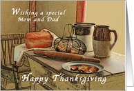 Happy Thanksgiving, Mother and Dad, Parents, Old Fashioned Kitchen card