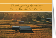 Happy Thanksgiving, For a Wonderful Pastor, Sunrise on the Farm card