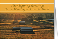 Happy Thanksgiving, For a Wonderful Aunt and Uncle, Sunrise on a Farm card