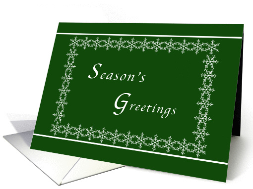Season's Greetings General, Snowflakes on Green card (1144912)