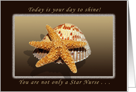 Happy Birthday, You are a Star Nurse, Starfish and Shell card