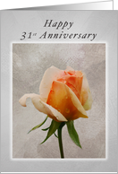 Happy 31st Anniversary, Fresh Rose on a Textured Background card