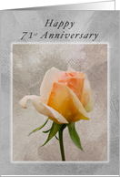 Happy 71st Anniversary, Fresh Rose on a Textured Background card