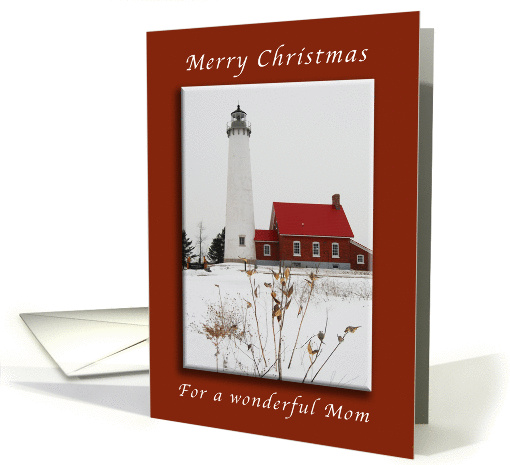 Merry Christmas, Tawas Lighthouse, For Mom card (1161500)