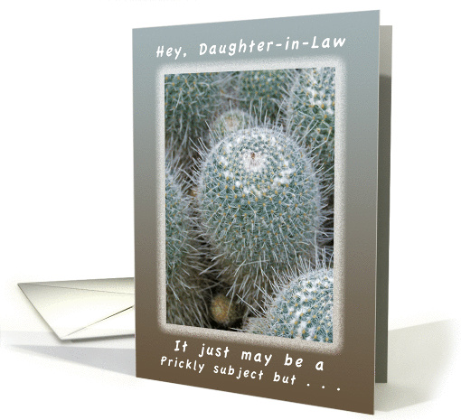 Another Birthday a Prickly Subject for a Daughter-in-Law card
