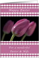 Happy Easter, Purple Tulips, for a Pastor and Wife card