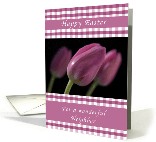 Happy Easter, Purple Tulips, for a Neighbor card (1172914)