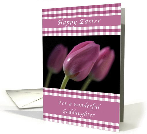 Happy Easter, Purple Tulips, for a Goddaughter card (1172946)