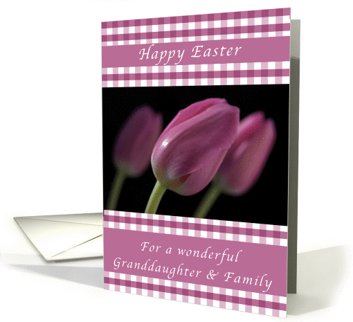 Happy Easter, Purple Tulips, for a Granddaughter and Family card