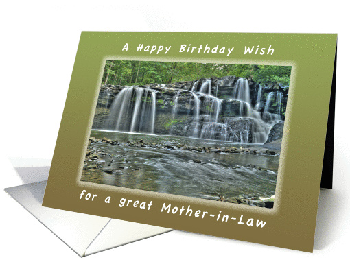 Happy Birthday for a Mother-in-Law, Brush Creek waterfall card