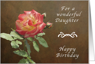 Happy Birthday for a Daughter, Red and Yellow Thornridge Rose card