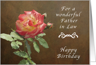 Happy Birthday for a Father-in-Law, Red and Yellow Thornridge Rose card