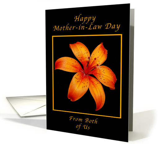 Happy Mother-in-Law Day from Both of Us, Orange Day Lily card