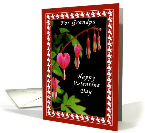Happy Valentine Day for Grandpa, Cupids & Bleeding Hearts card