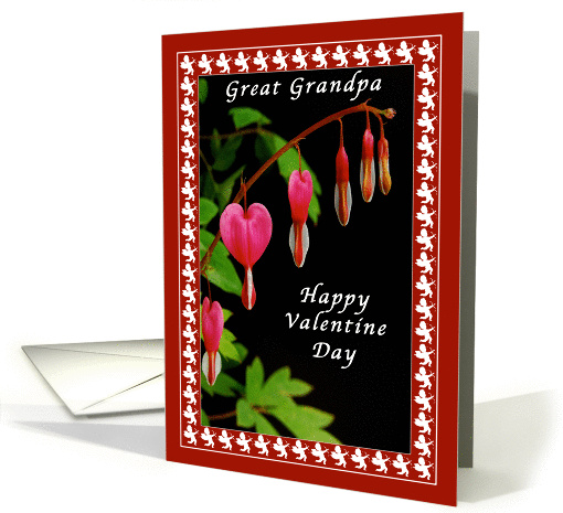 Happy Valentine Day for Great Grandpa, Cupids & Bleeding Hearts card