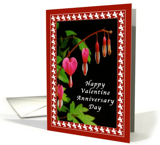 Happy Valentine Anniversary Day, Cupids & Bleeding Hearts card