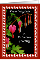 Happy Valentine Day From Virginia, Cupids & Bleeding Hearts card