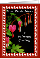 Happy Valentine Day From Rhode Island, Cupids & Bleeding Hearts card