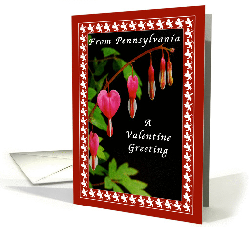 Happy Valentine Day From Pennsylvania, Cupids & Bleeding Hearts card