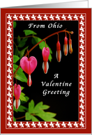 Happy Valentine Day From Ohio, Cupids & Bleeding Hearts card