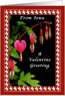 Happy Valentine Day From Iowa, Cupids & Bleeding Hearts card
