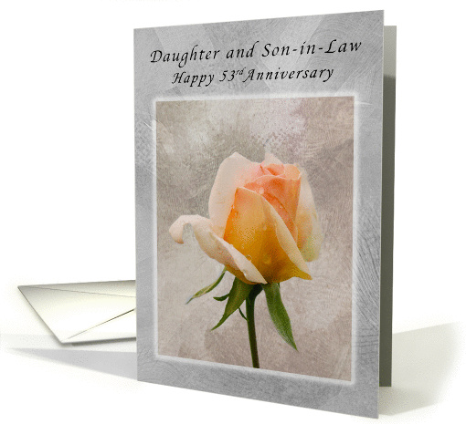 Happy 53rd Anniversary, For Daughter and Son-in-Law, Fresh Rose card