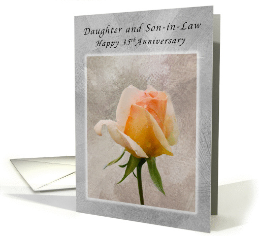 Happy 35th Anniversary, For Daughter and Son-in-Law, Fresh Rose card