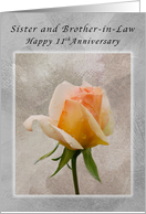 Happy 11th Anniversary, For a Sister and Brother-in-Law, Fresh Rose card