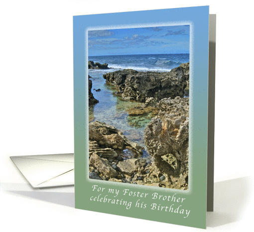 For a Foster Brother, Celebrating His Birthday Hawaiian Coastline card