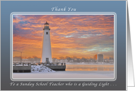 A Thank to a Sunday School Teacher who is a guiding light card